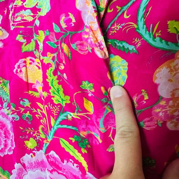 ROCOCO SAND Chloe Pink Floral Long Sleeves Wrap Maxi Dress Size Small - Picture 16 of 16